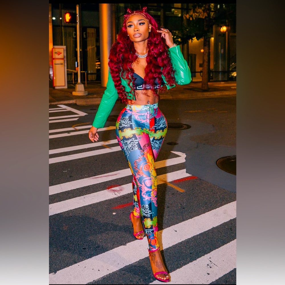 Baroque high waisted pants